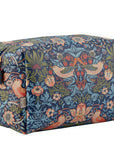 Wmah Strawberry Thief Red Berry  Patchouli- Large Empty Wash Bag Blue
