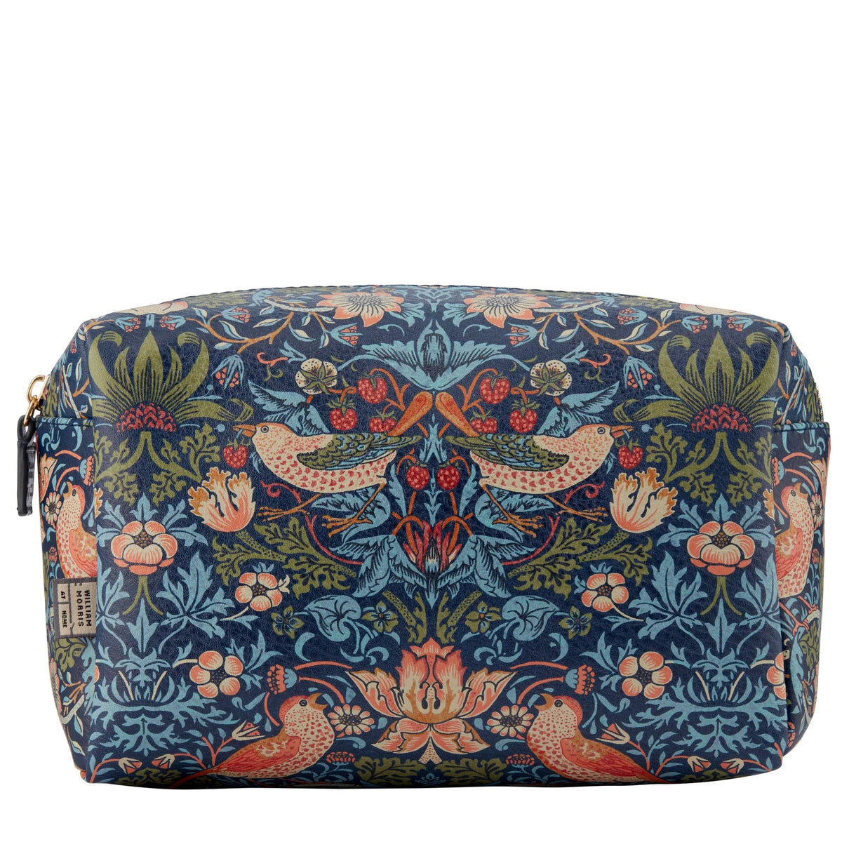 Wmah Strawberry Thief Red Berry  Patchouli- Large Empty Wash Bag Blue