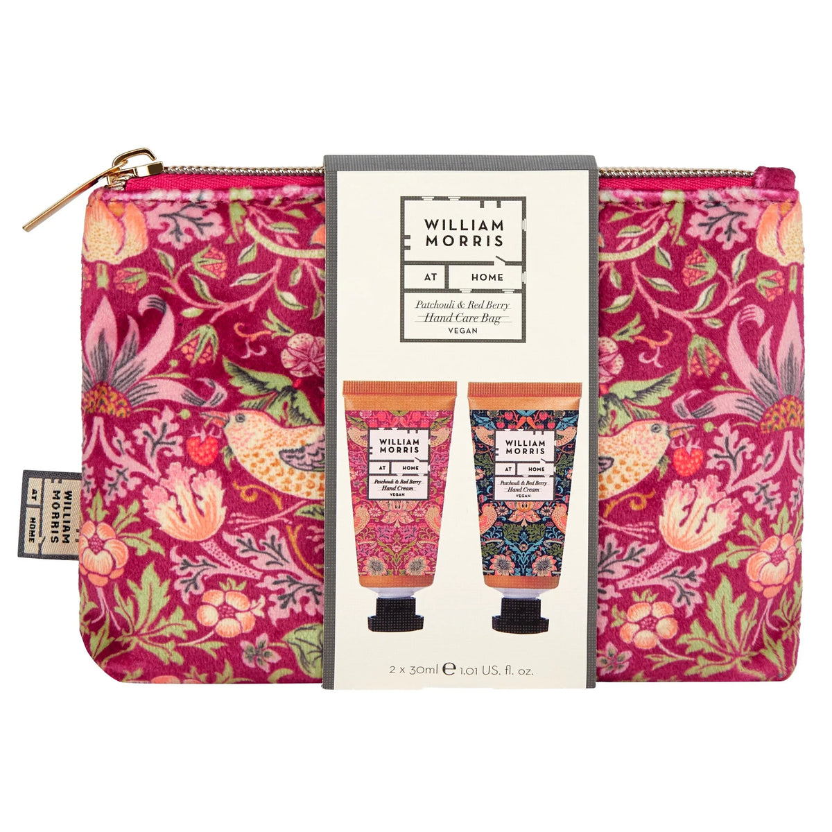 Wmah Strawberry Thief Red Berry  Patchouli-Hand Care Bag