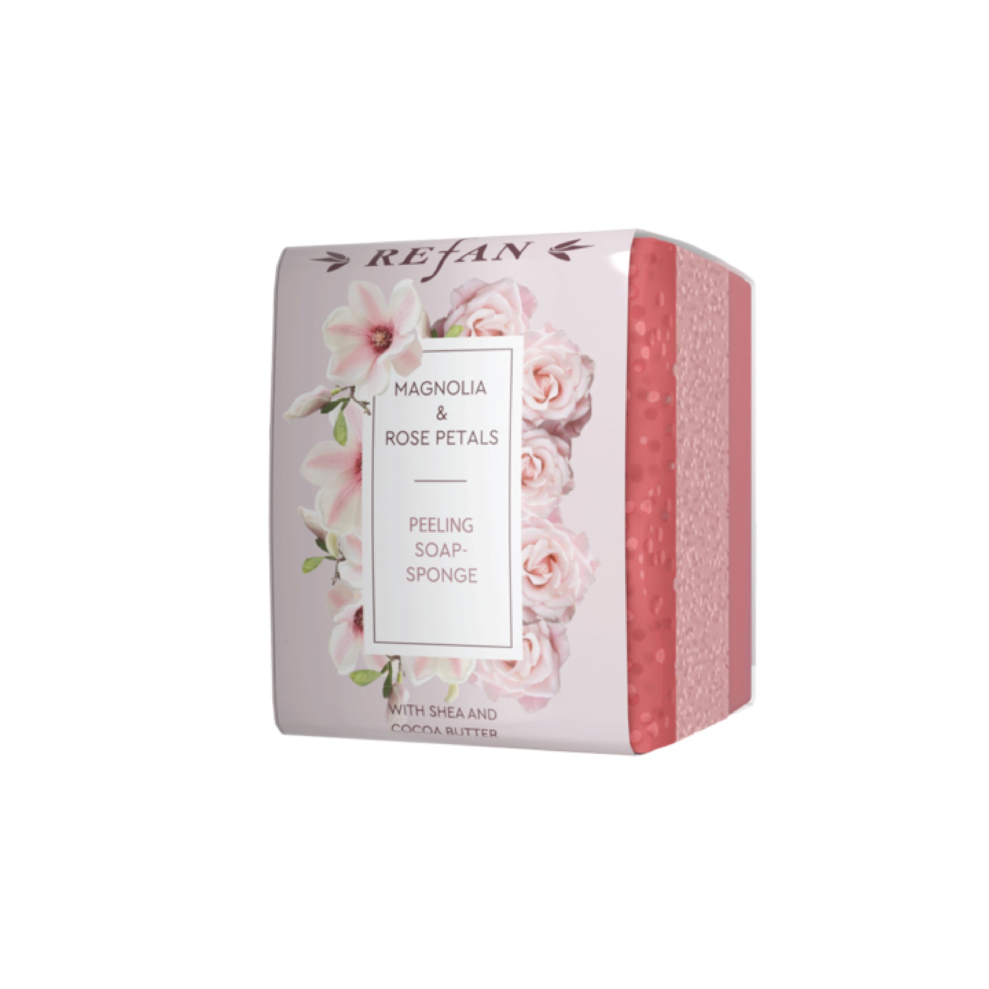 Peeling Soap Sponge Magnolia and Rose Petals