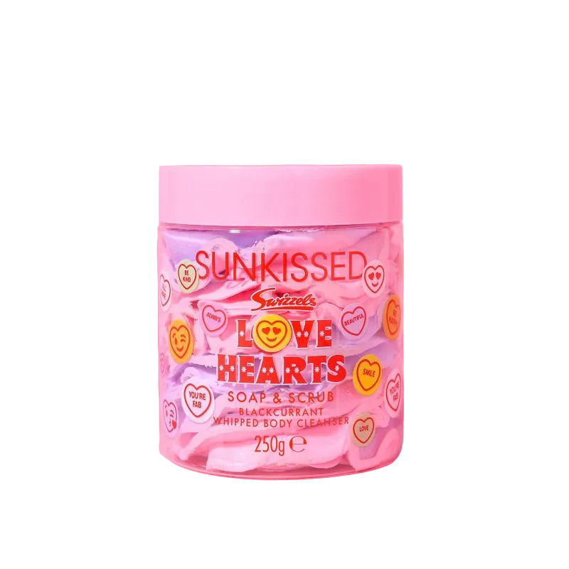 X Love Hearts Soap and Scrub Whipped Body Cleanser Blackcurrant
